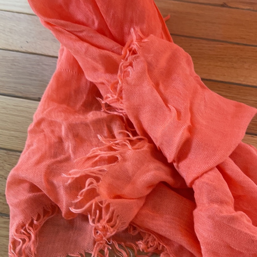 Orange lightweight sheer scarf accessory piece